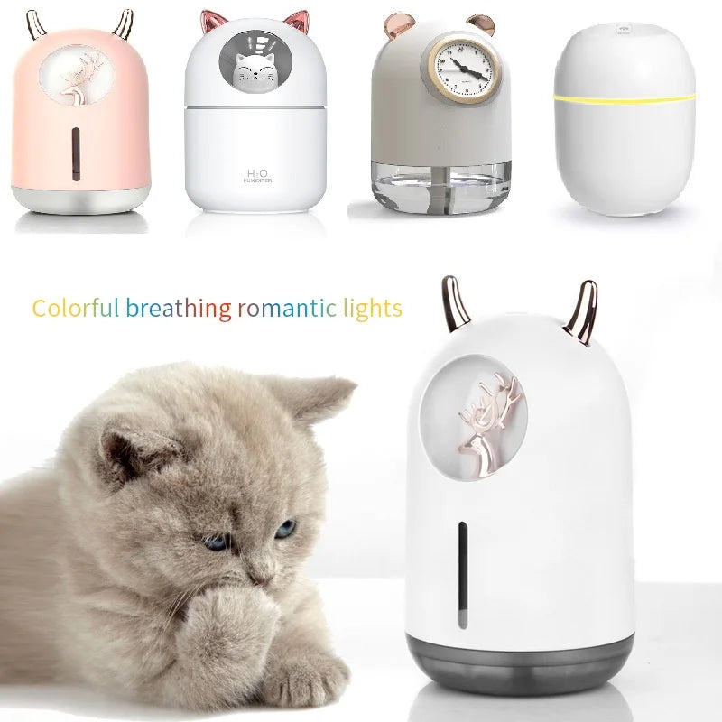 Nuovo Umidificatore Carino Mini Famiglia Piccolo Idratante Aromaterapia Auto Creatività Air Bear USB Umidificatore LED Mist Maker